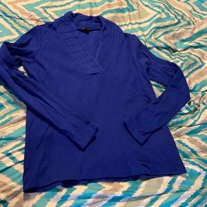 Size Small, Blue V-Neck Sweater, Rafaella, Good Condition